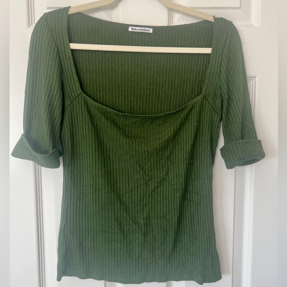 Reformation Green Knit Top, only worn once